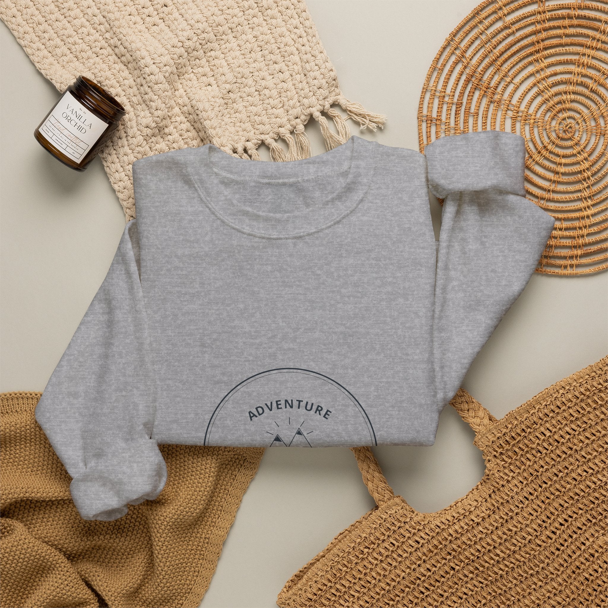 Adventure Awaits Crewneck for Road Trippers, Cold Mornings in the Van