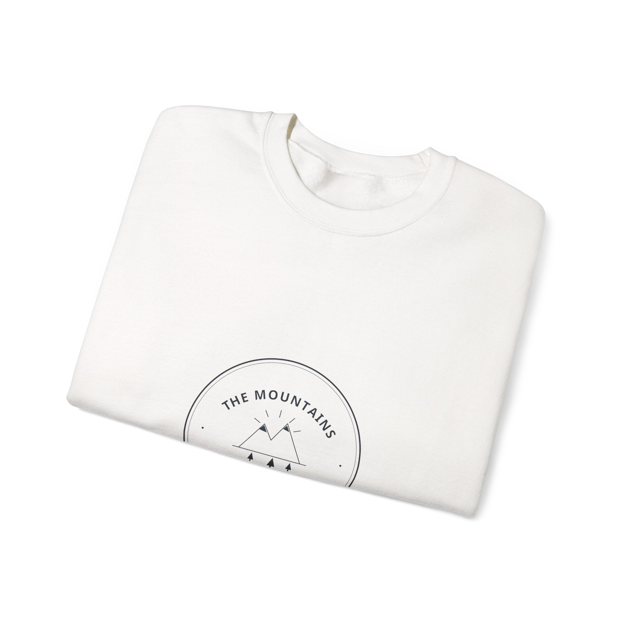 Mountains Are Calling Crewneck for Hikers, Cold Trailheads and Camp Mornings