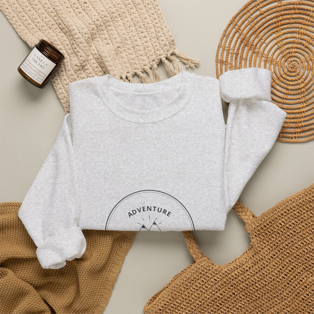 Adventure Awaits Crewneck for Road Trippers, Cold Mornings in the Van