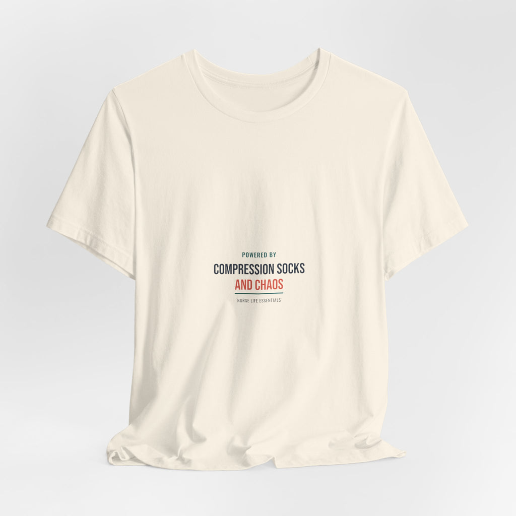 Compression Socks and Chaos Tee for Nurses, Off Shift Wear and Nurses Week Gifts