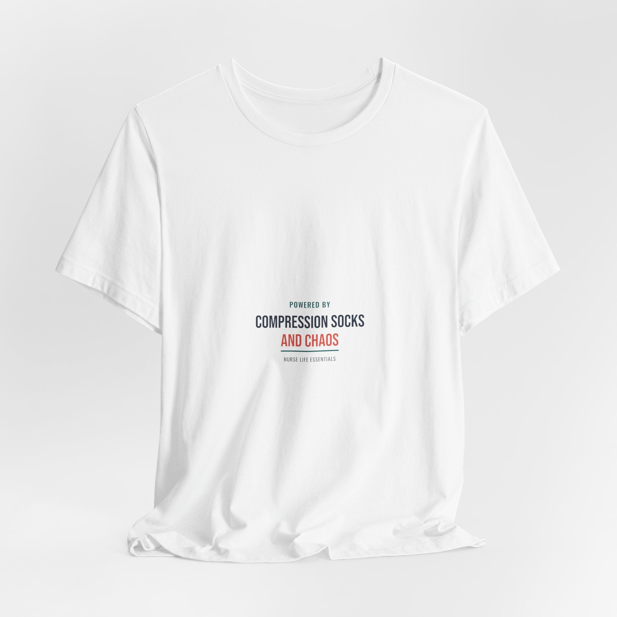 Compression Socks and Chaos Tee for Nurses, Off Shift Wear and Nurses Week Gifts
