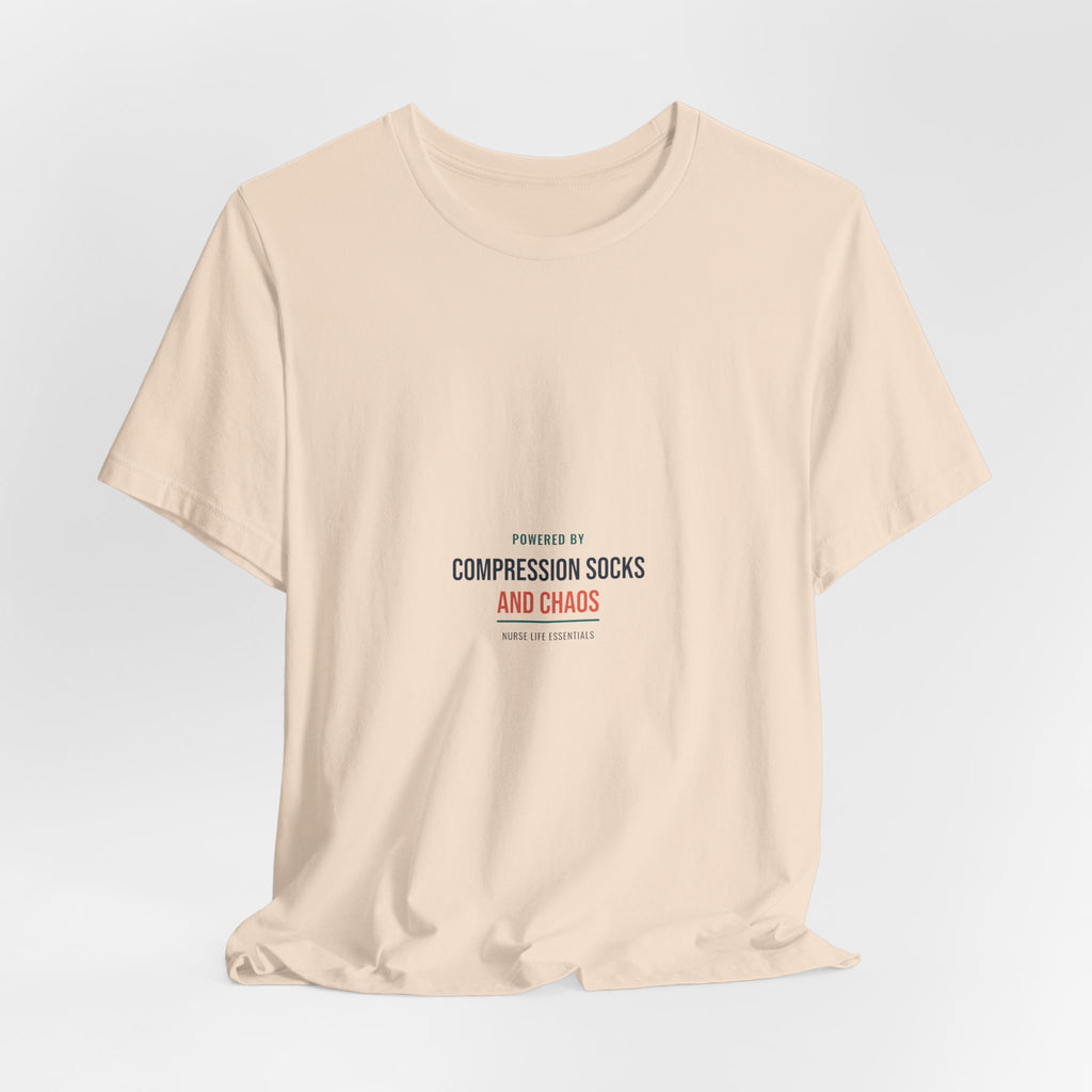 Compression Socks and Chaos Tee for Nurses, Off Shift Wear and Nurses Week Gifts