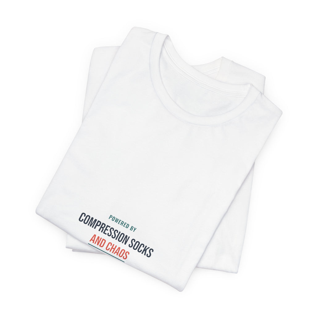 Compression Socks and Chaos Tee for Nurses, Off Shift Wear and Nurses Week Gifts