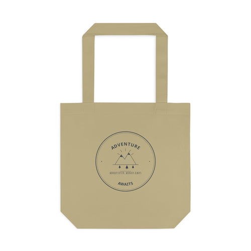 Adventure Awaits Canvas Tote for Road Trippers, Snacks and Maps on the Passenger Seat