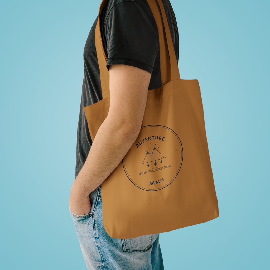Adventure Awaits Canvas Tote for Road Trippers, Snacks and Maps on the Passenger Seat