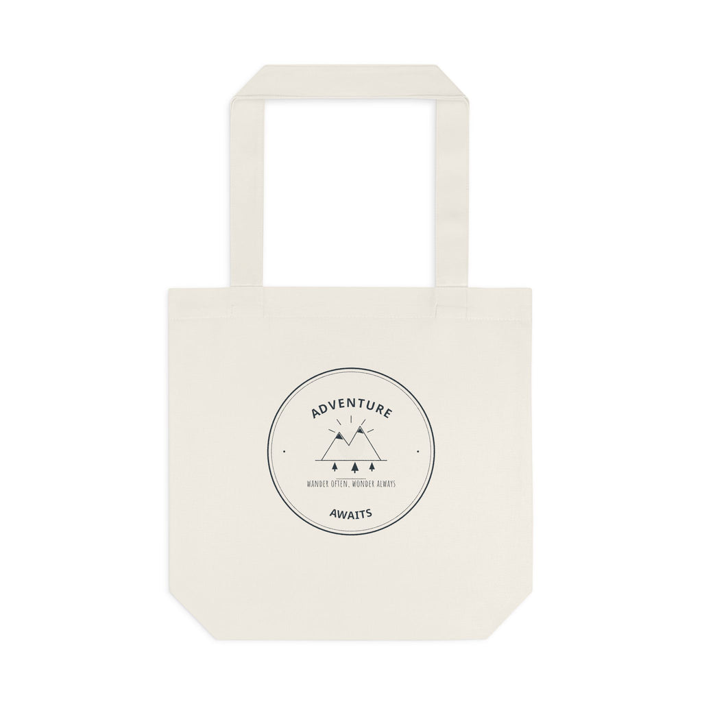 Adventure Awaits Canvas Tote for Road Trippers, Snacks and Maps on the Passenger Seat