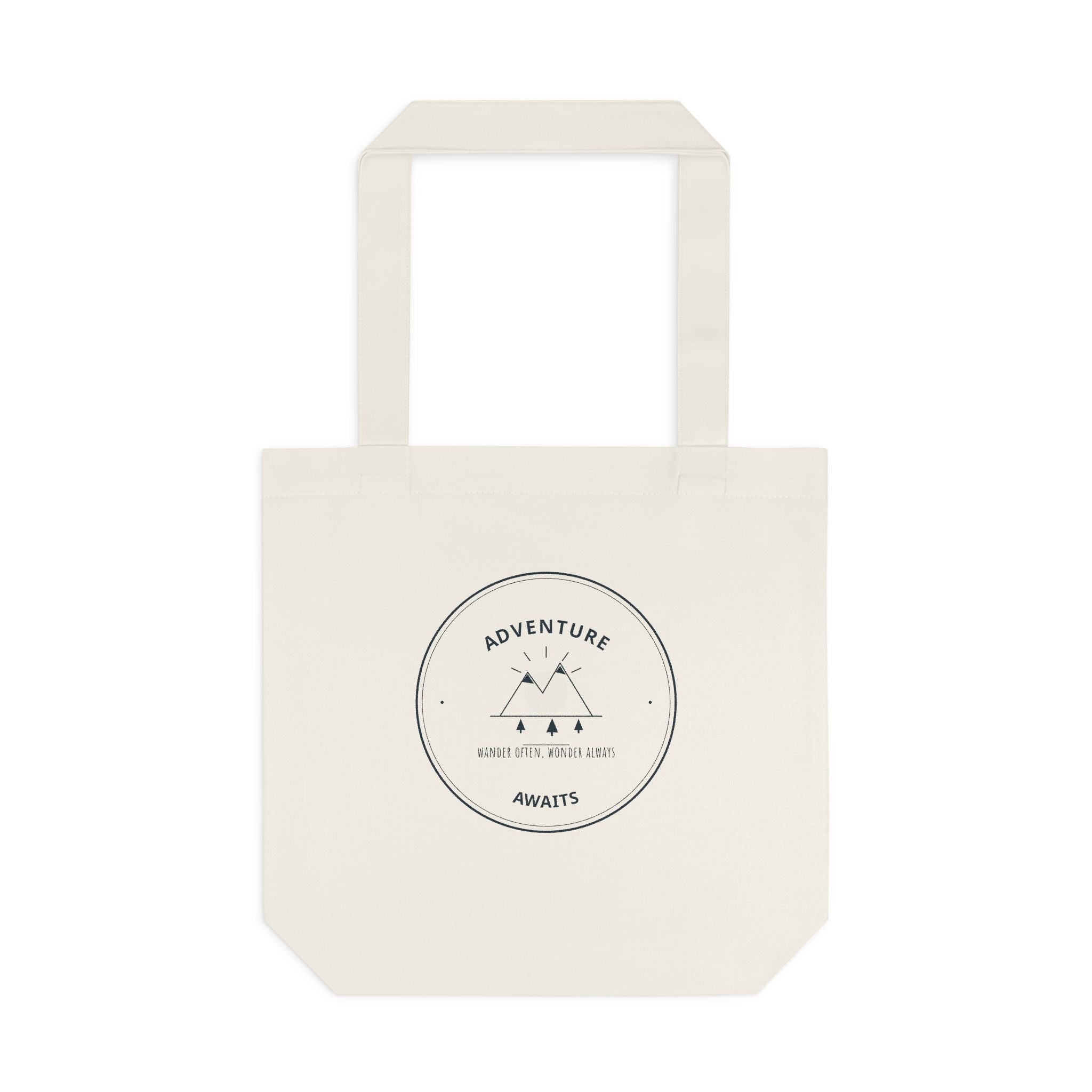 Adventure Awaits Canvas Tote for Road Trippers, Snacks and Maps on the Passenger Seat