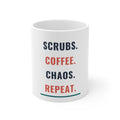 Scrubs Coffee Chaos Repeat Mug for Nurses, Break Room Coffee and Coworker Gifts
