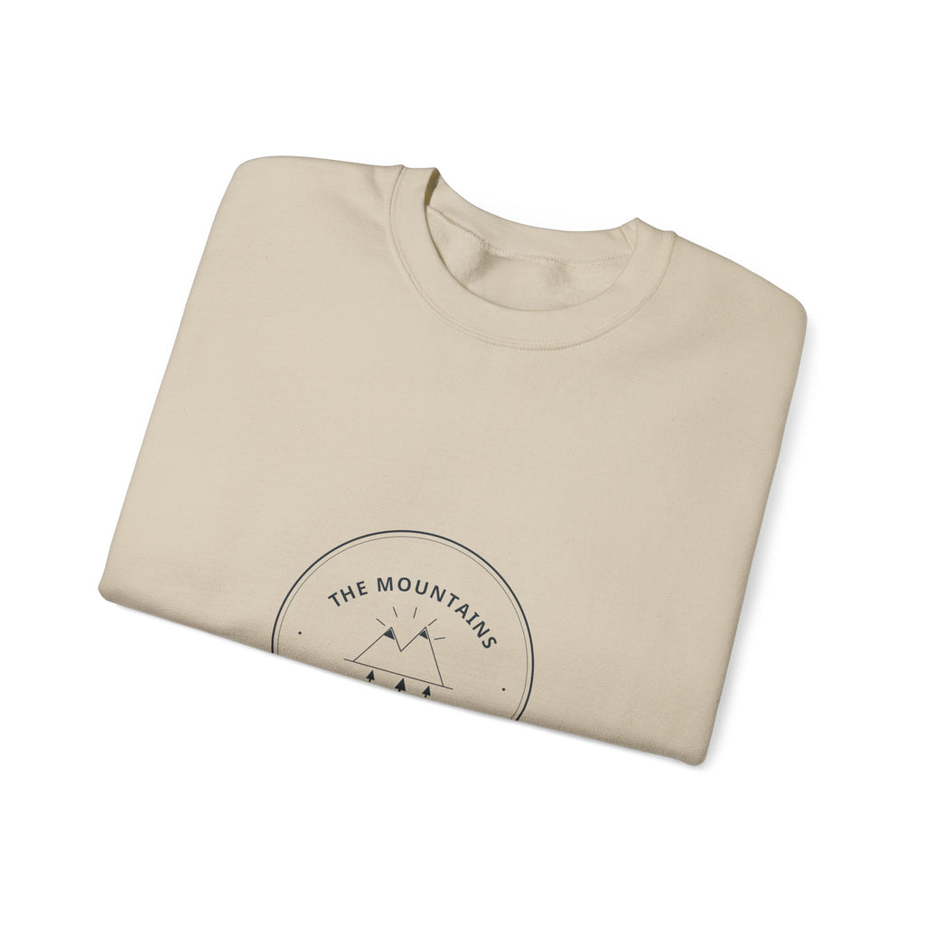 Mountains Are Calling Crewneck for Hikers, Cold Trailheads and Camp Mornings